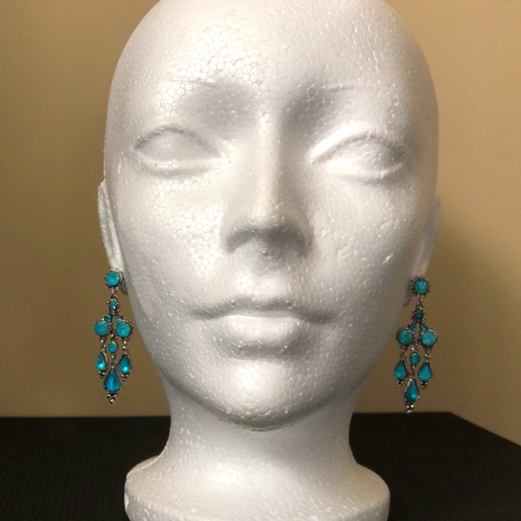 Turquoise Chandelier Earrings - Picture 3 of 9